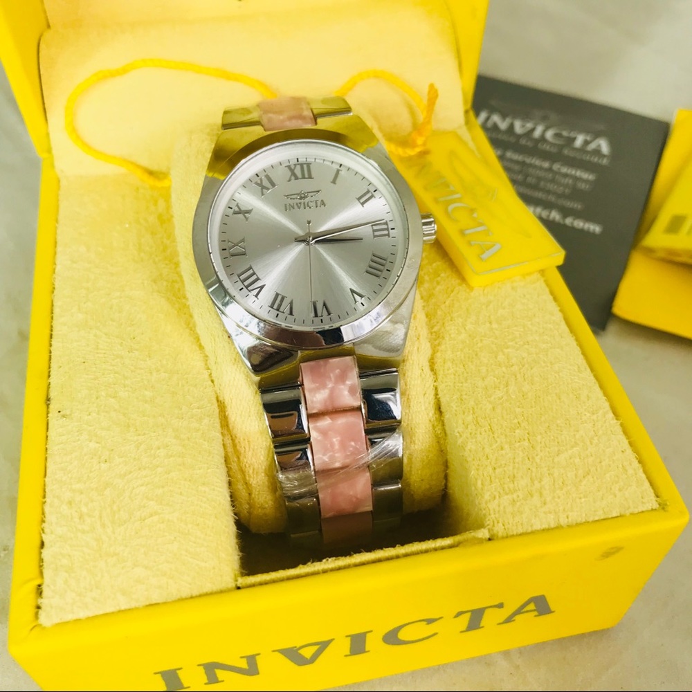 Invicta Womens Wristwatch New Silver and Pink